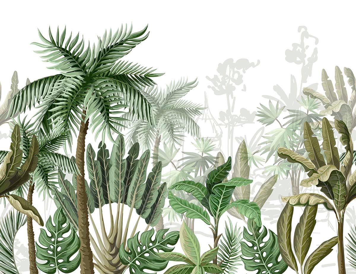 Palm Trees Tropical Wallpaper pattern detail