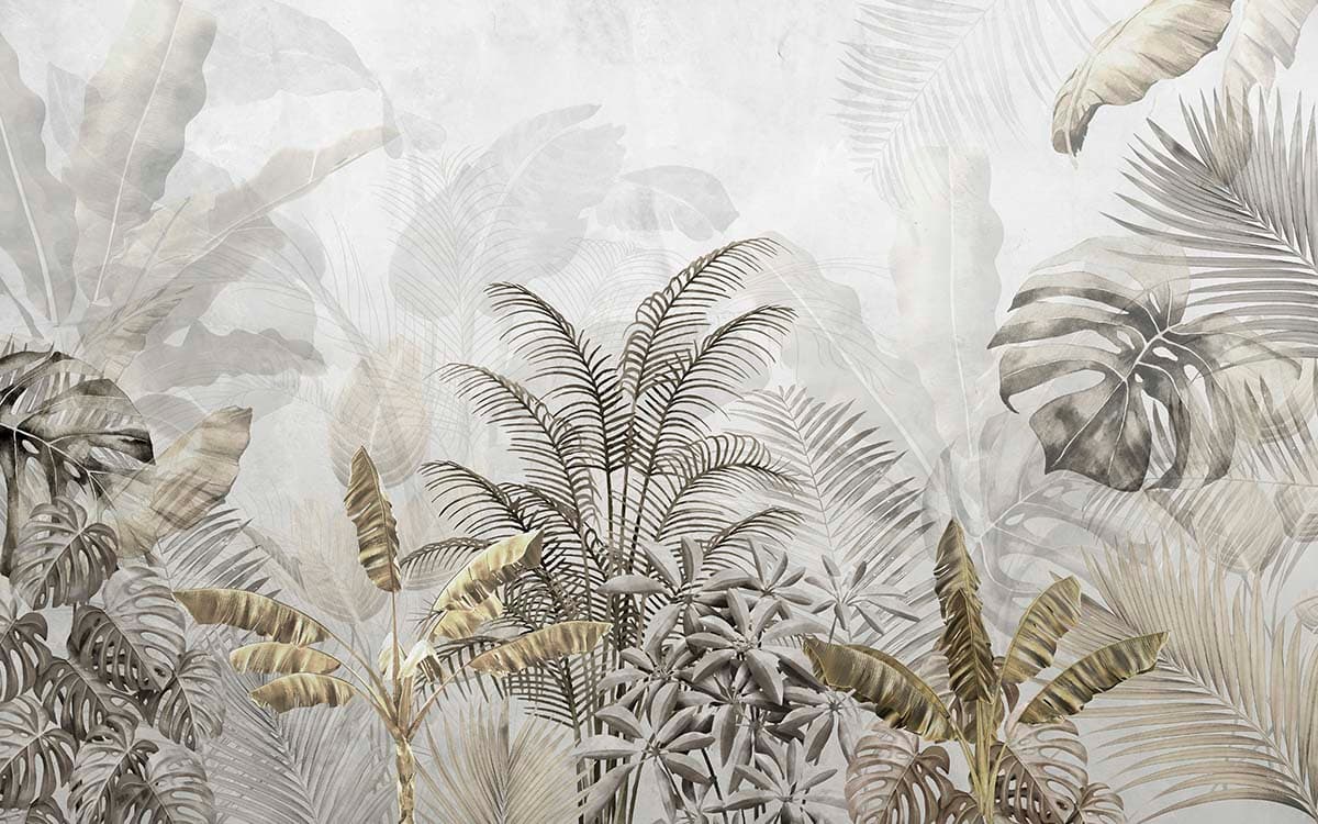 Tropical Trees and Plants Wallpaper Mural pattern detail