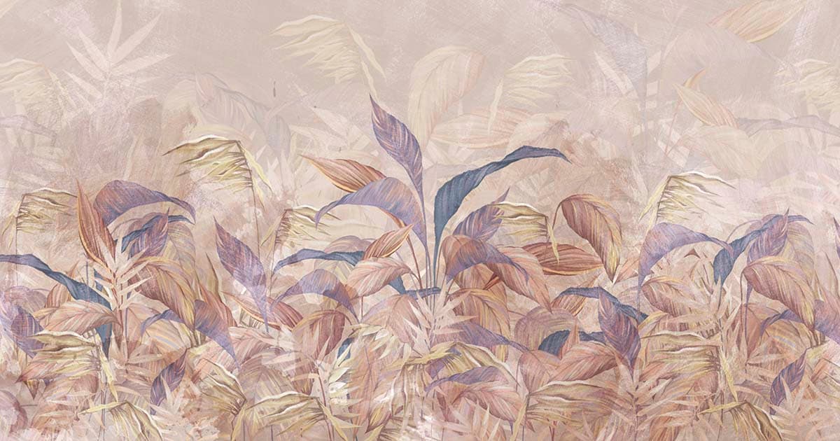 Tropical Wallpaper for Walls, Tropical Pink Close up of Leaves pattern detail