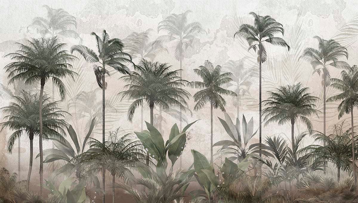 Palm trees, Forest Wallpaper for Walls pattern detail