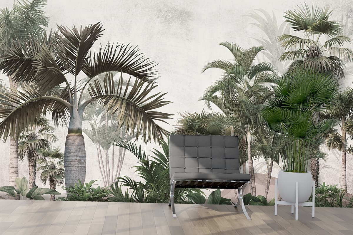 Soothing Palm Trees, Forest Wallpaper Mural
