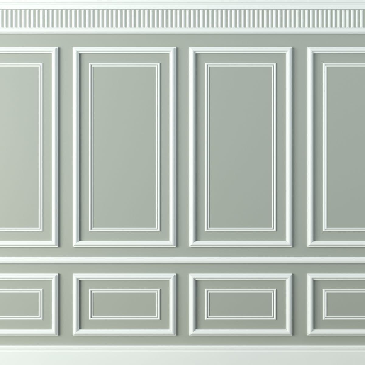 Pastel White Moulding Wallpaper for Living Room pattern detail