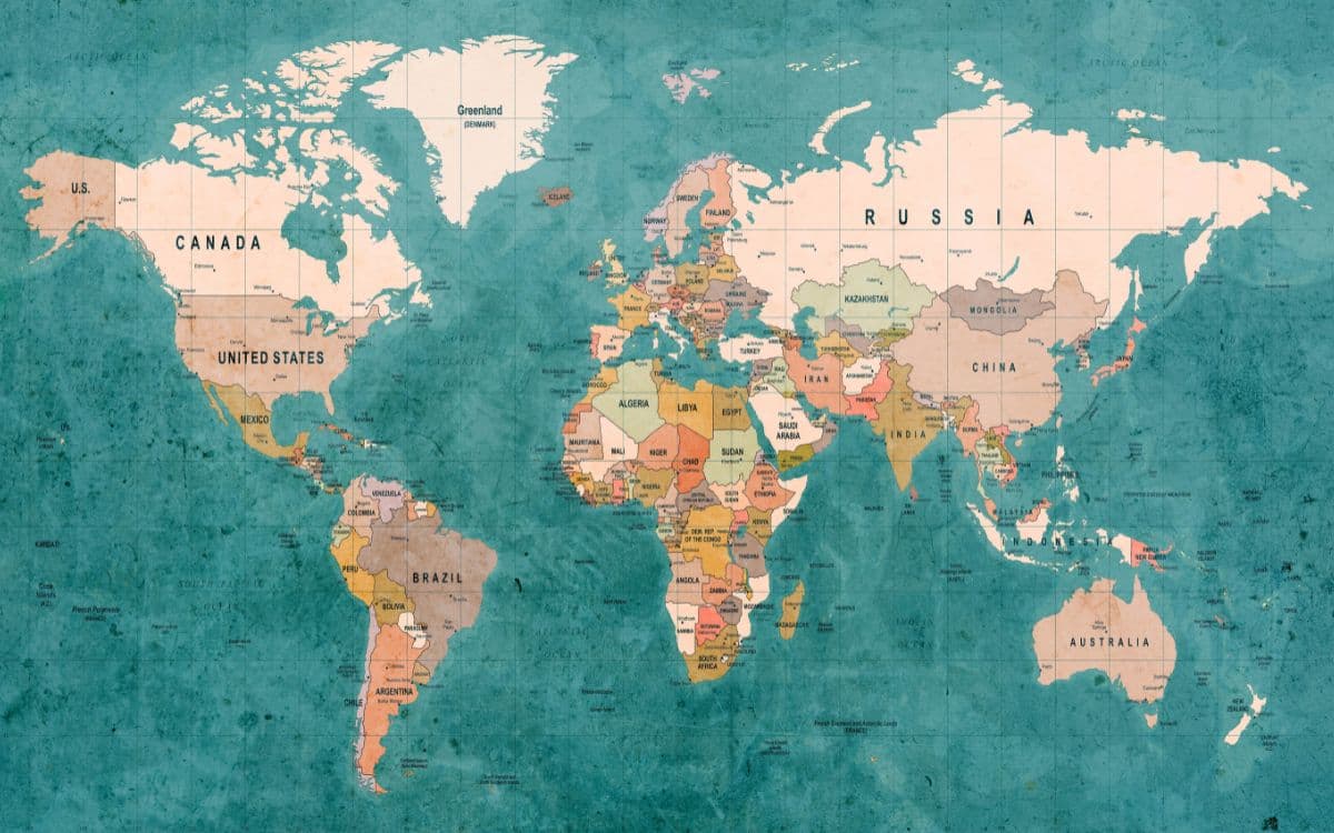 World Map Wallpaper for Home, Office, Kids Room pattern detail