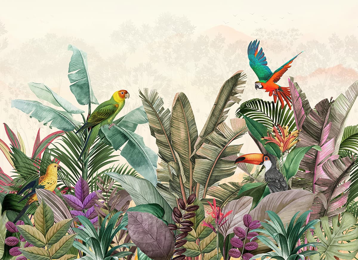 Tropical Serenade Wallpaper pattern detail