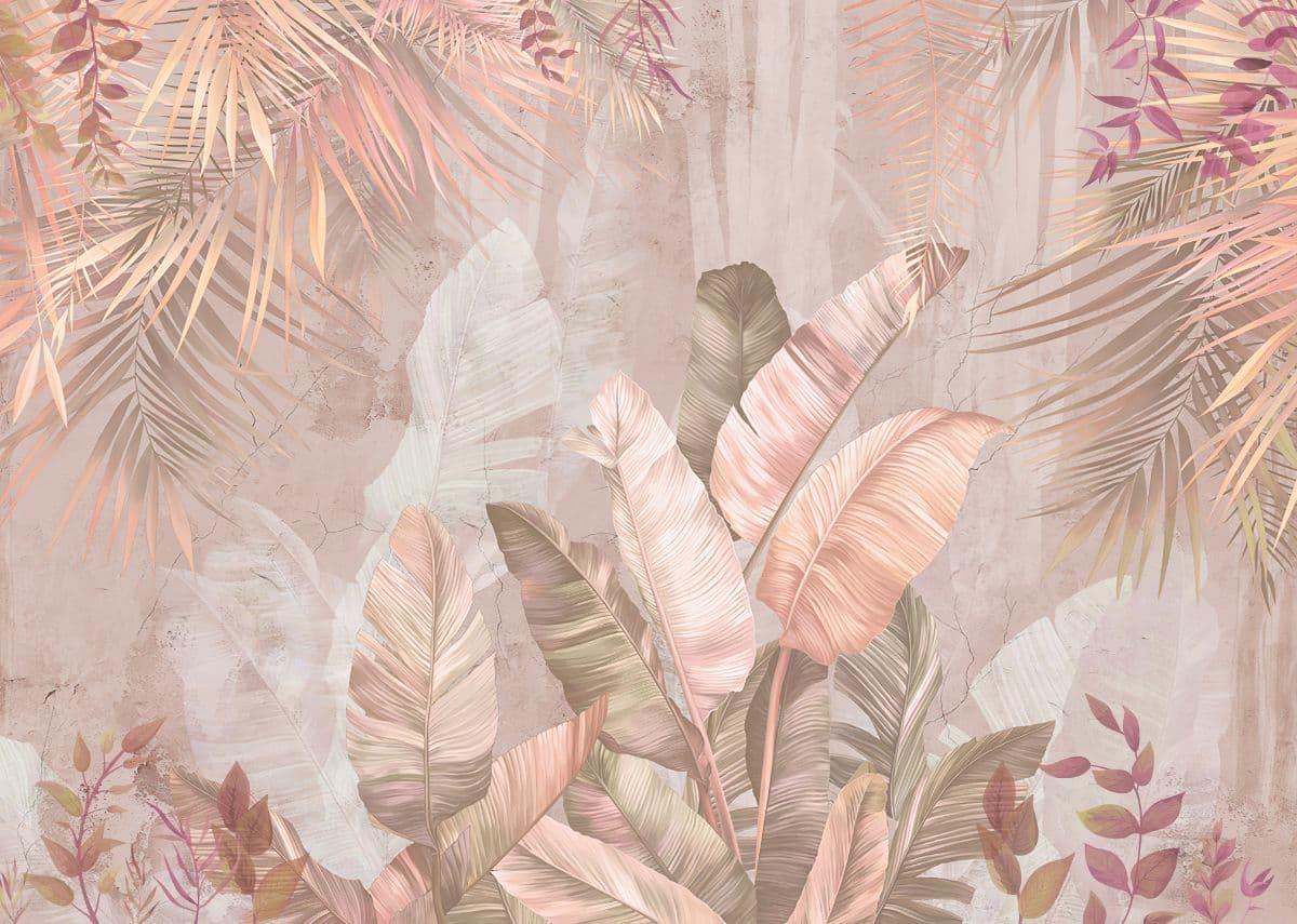 Kadali, Soothing Banana Leaves Wallpaper Mural pattern detail