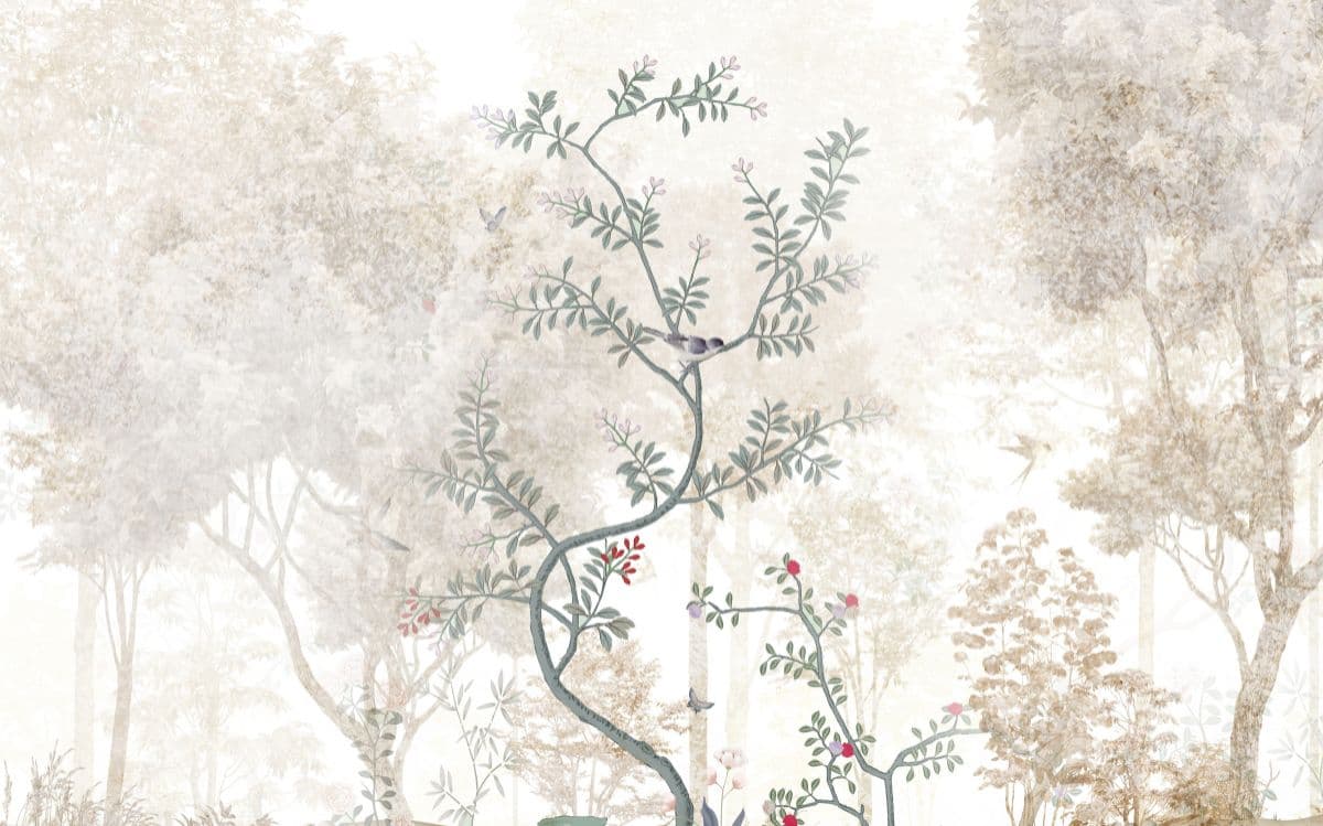 Shaantam, Peaceful Forest Beauty Wallpaper Mural pattern detail