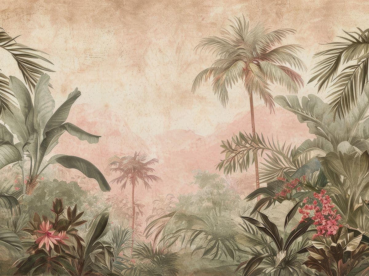 Jungle, Serene Tropical Forest Wallpaper Mural pattern detail