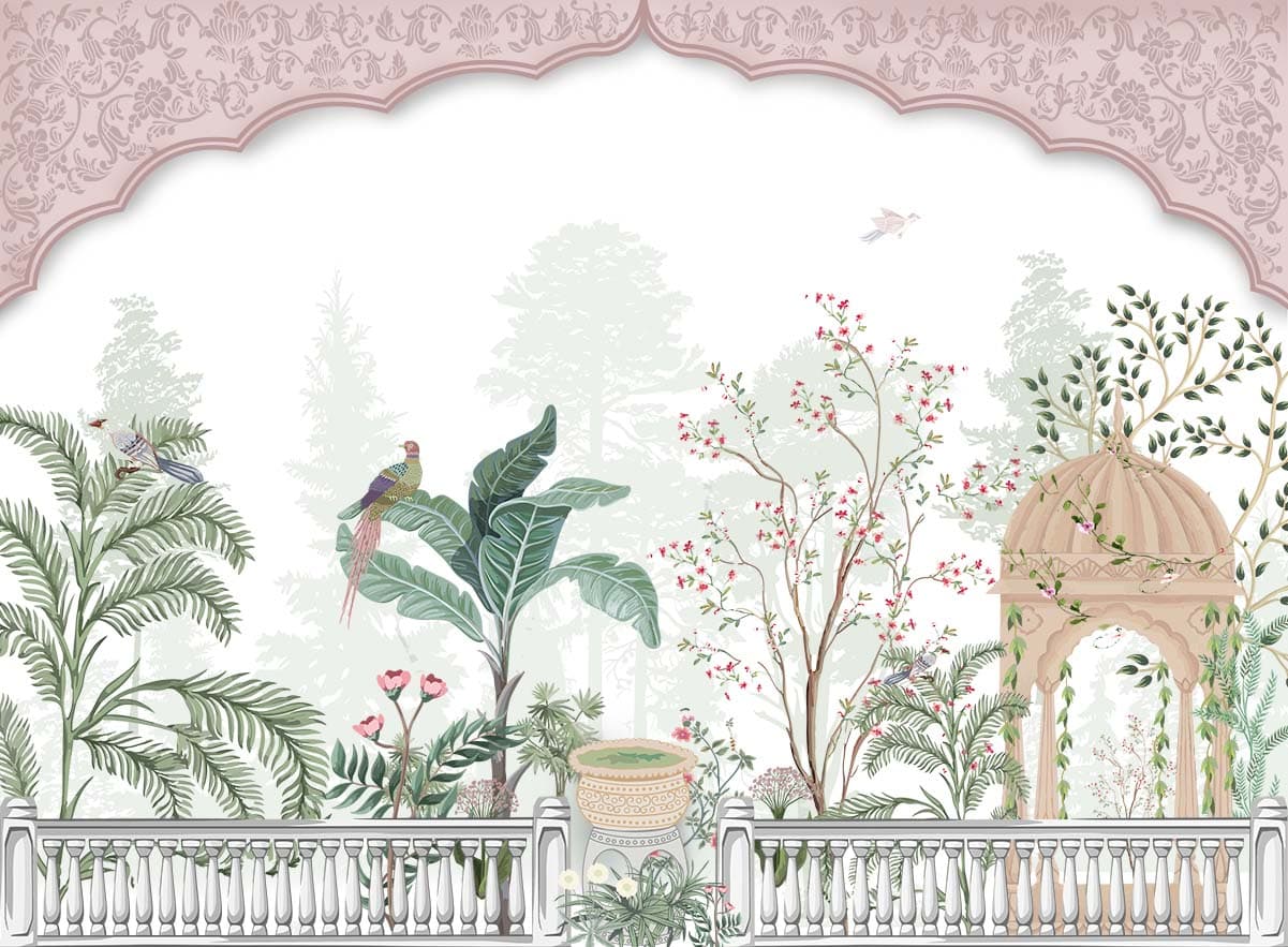 Rajmahal Bagicha Wallpaper Mural, Customized pattern detail