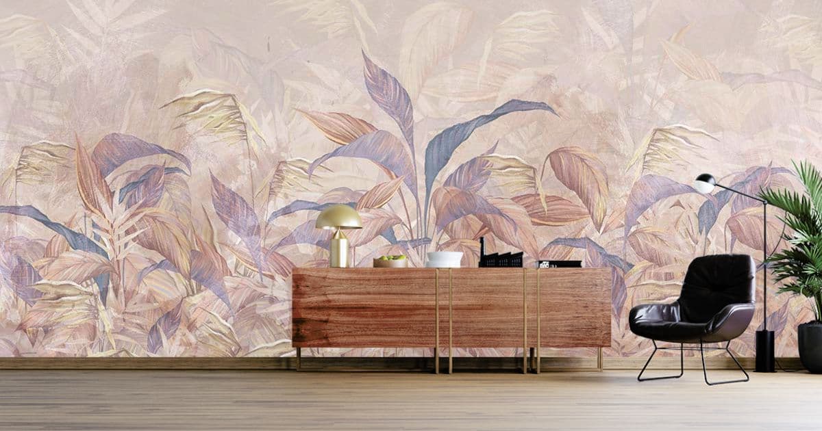 Tropical Wallpaper for Walls, Tropical Pink Close up of Leaves
